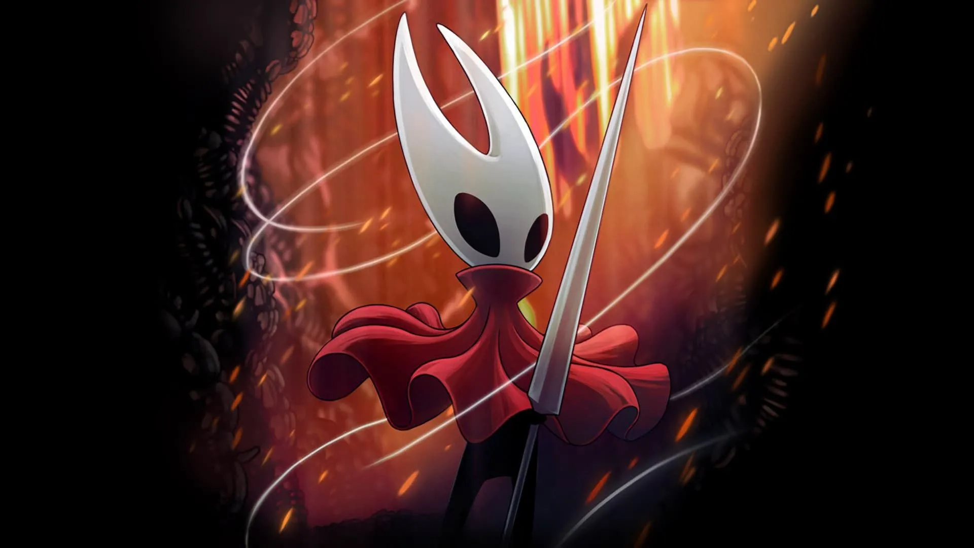 Artwork chính thức của Hollow Knight: Silksong với nhân vật chính Hornet.