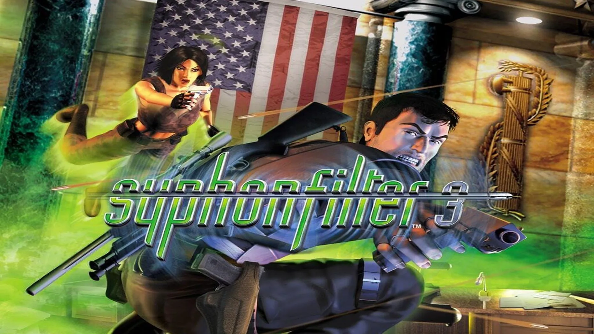 Bìa đĩa gốc của Syphon Filter 3 (trước sự kiện 11/9), là phiên bản hiếm trên PS1