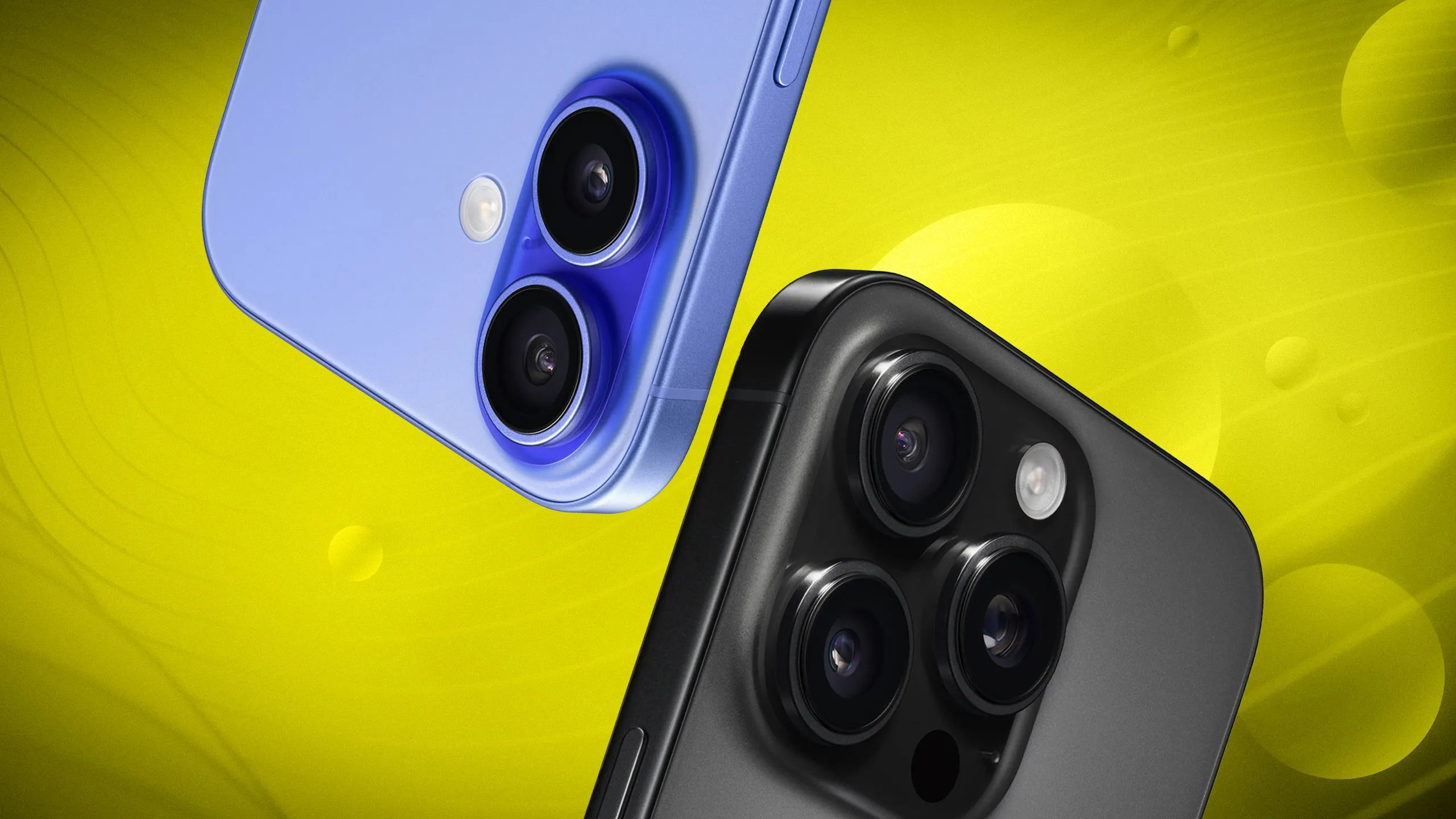 Điện thoại iPhone 16 và iPhone 16 Pro cạnh nhau