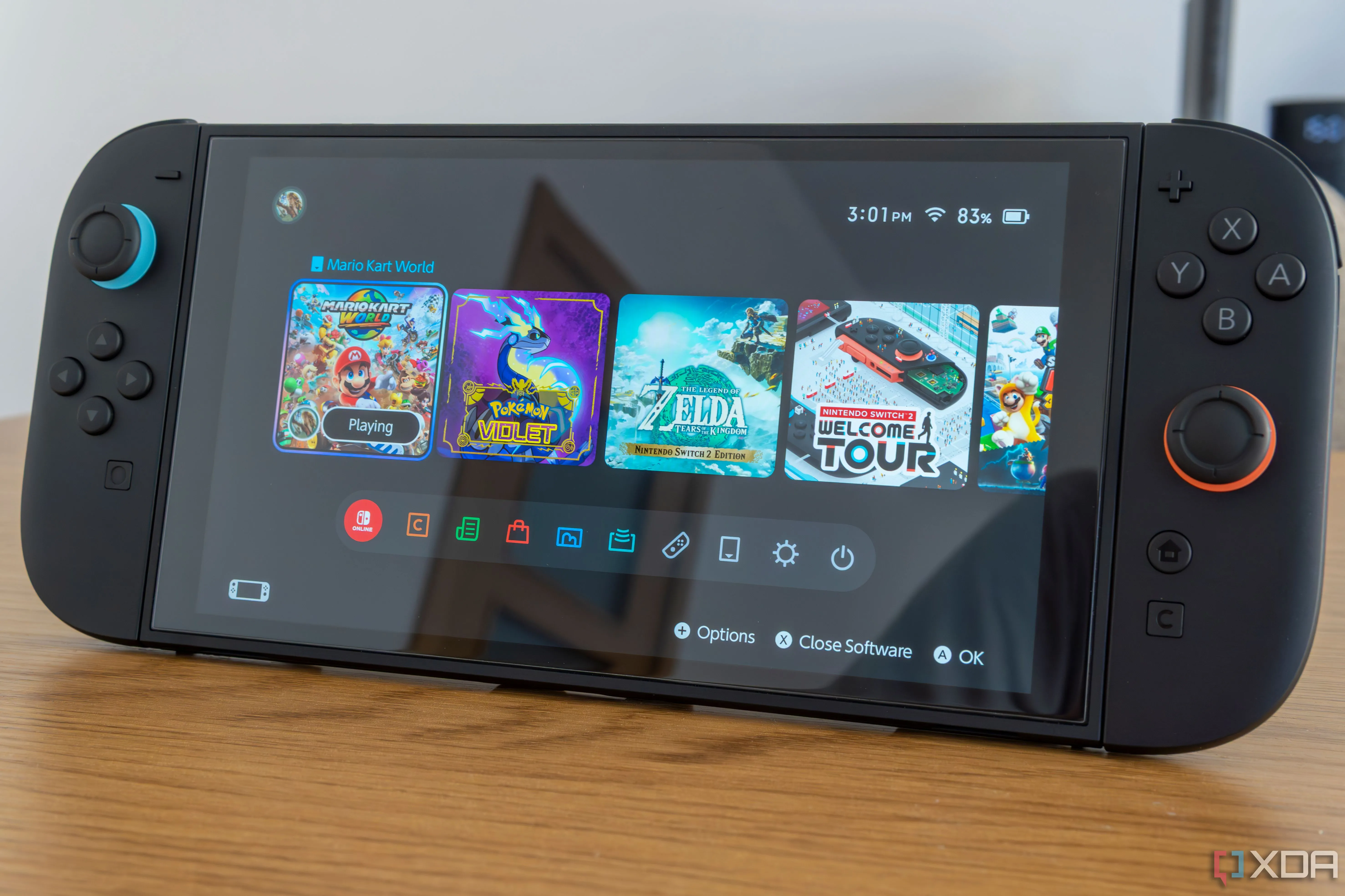 Giao diện màn hình chính của máy chơi game Nintendo Switch 2