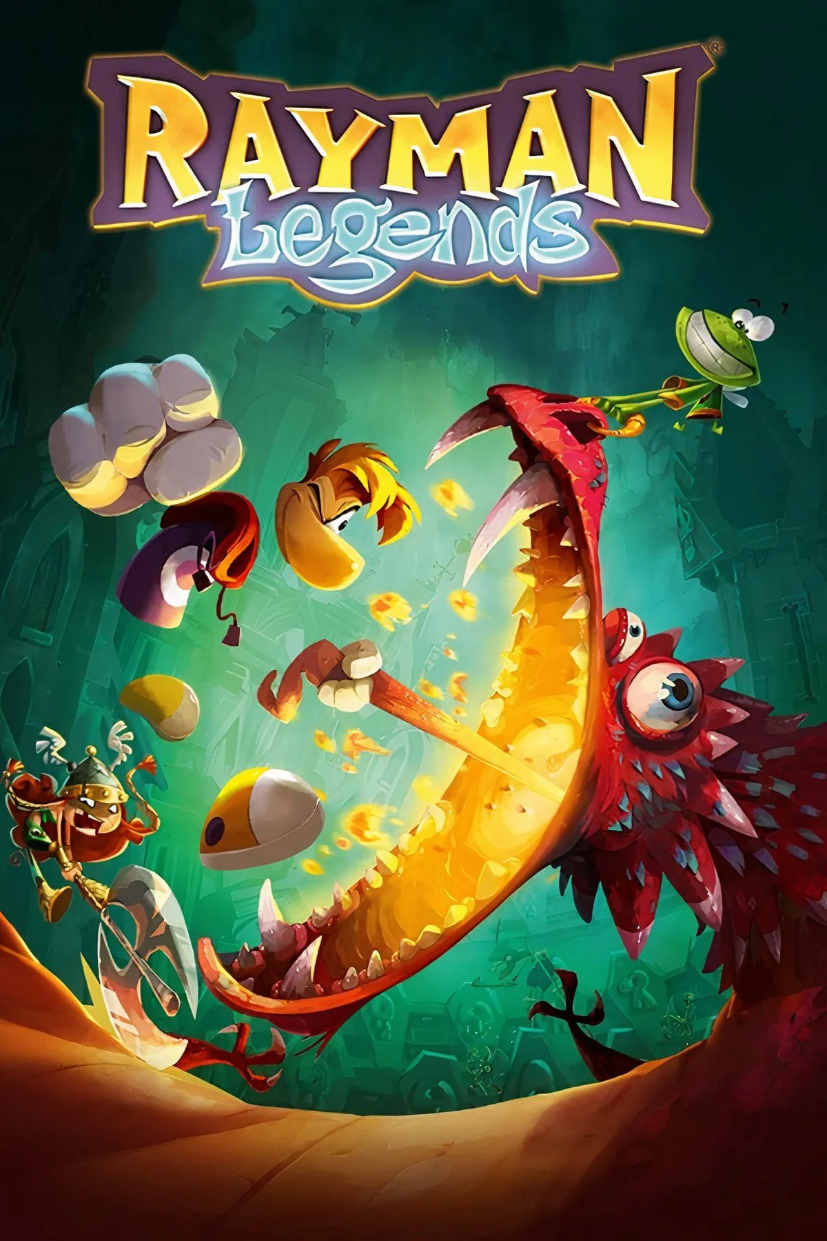 Hình ảnh cắt ghép các cảnh trong game Rayman Legends, minh chứng cho sự thành công của game platformer co-op.
