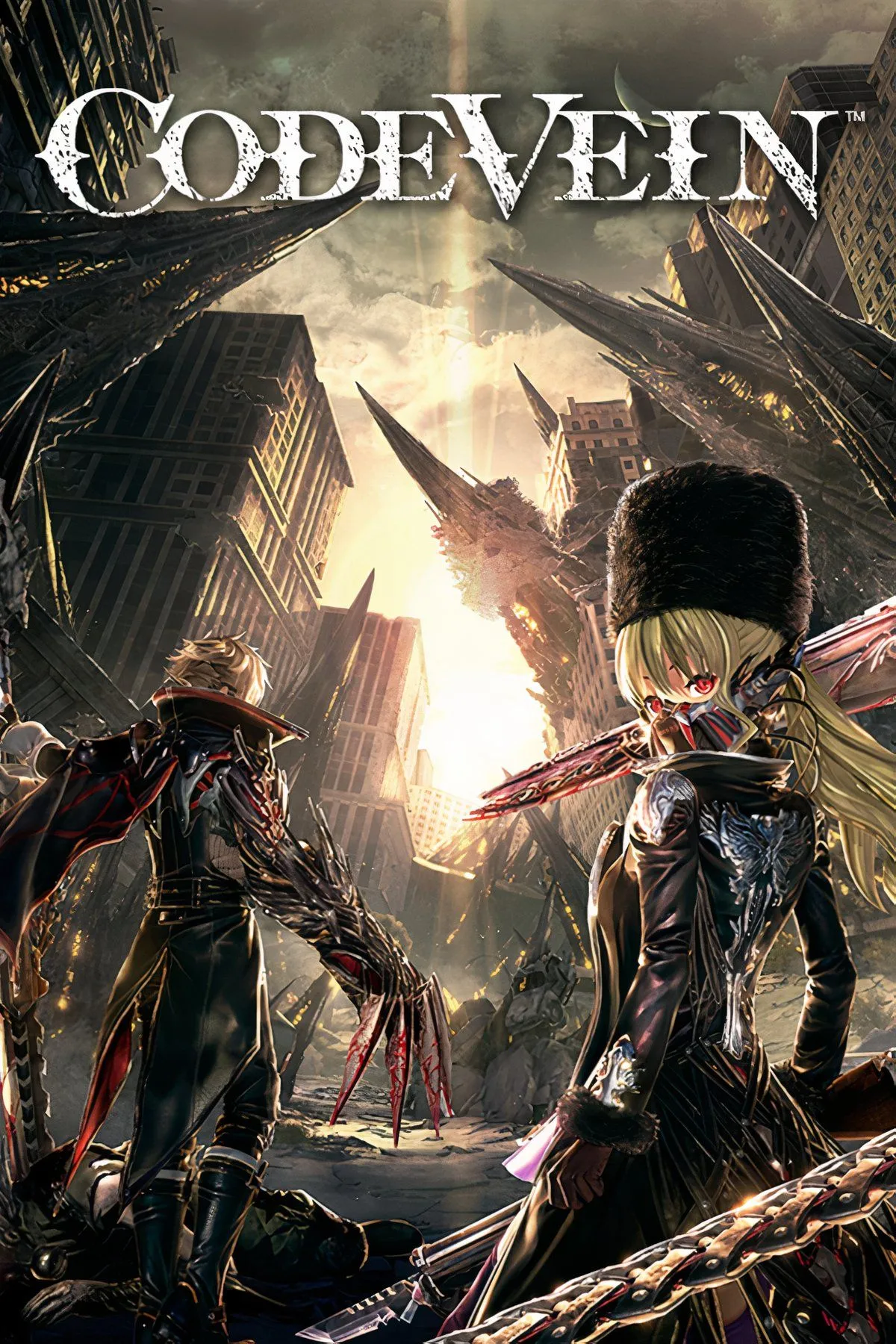 Hình ảnh tổng hợp gameplay và đồ họa đặc trưng của Code Vein, tựa game hành động nhập vai theo phong cách Soulslike và JRPG