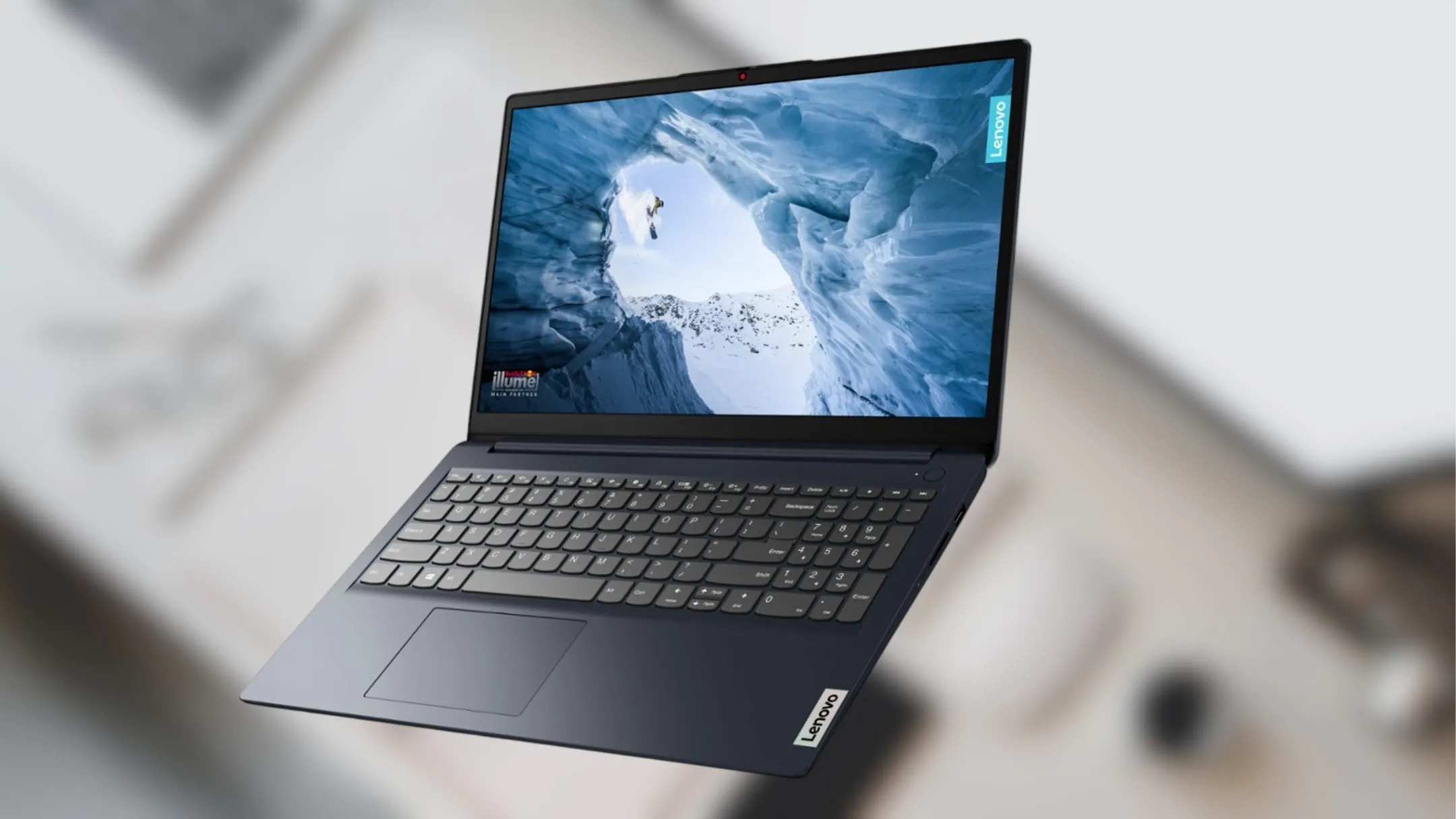 Laptop Lenovo IdeaPad 1i màu xám Storm Grey với màn hình mở