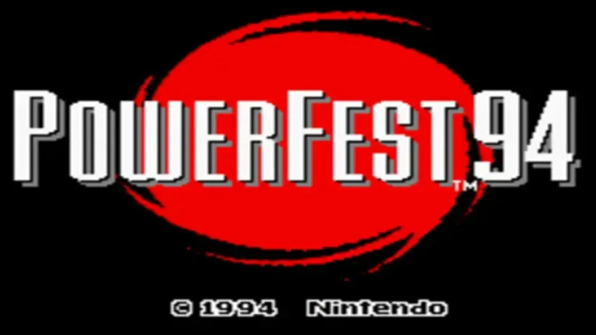 Màn hình giới thiệu giải đấu Nintendo Powerfest 1994 trên console SNES