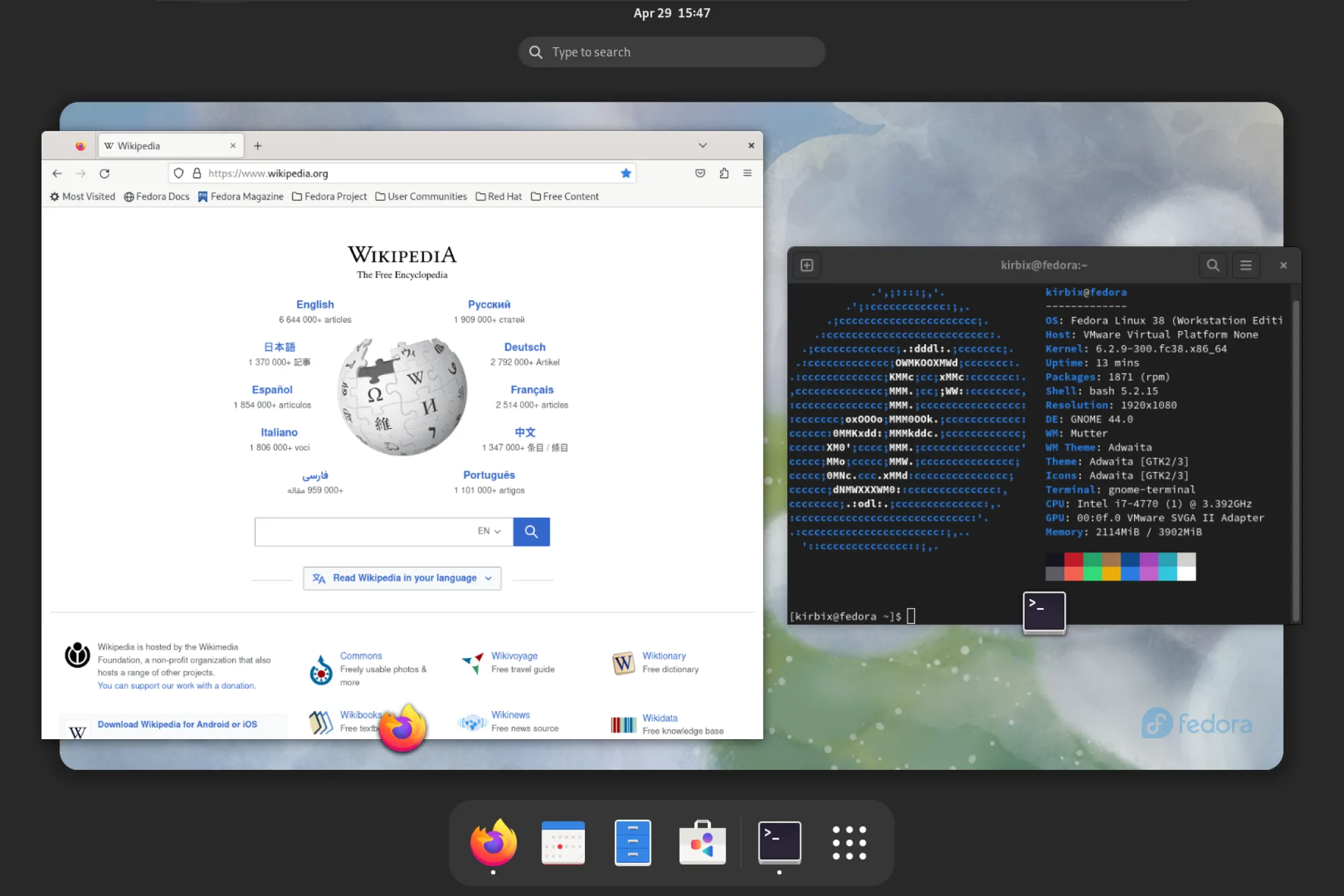 Môi trường desktop Fedora Linux