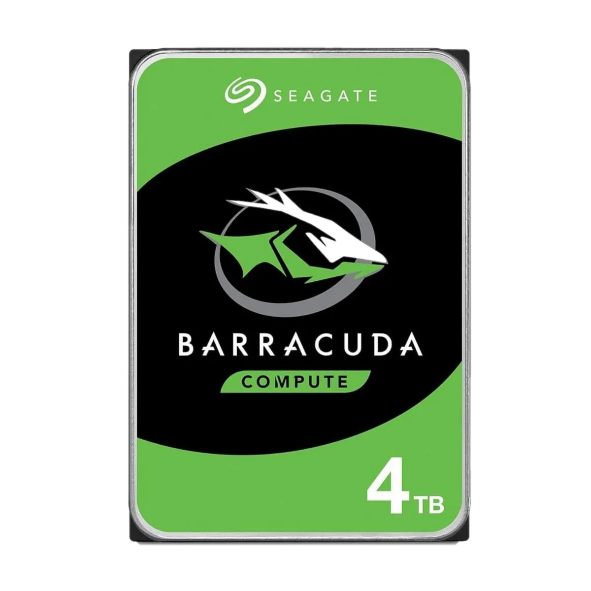 Render 3D của ổ cứng Seagate BarraCuda 4TB màu trắng.