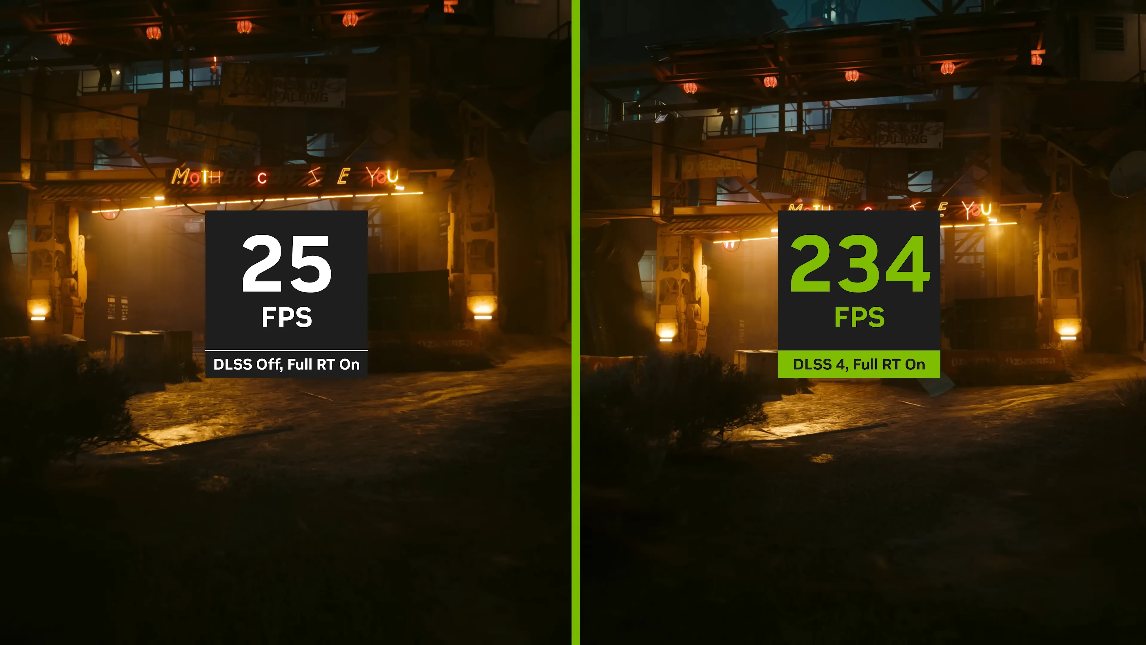So sánh hình ảnh trong game khi bật và tắt công nghệ DLSS 4 của Nvidia
