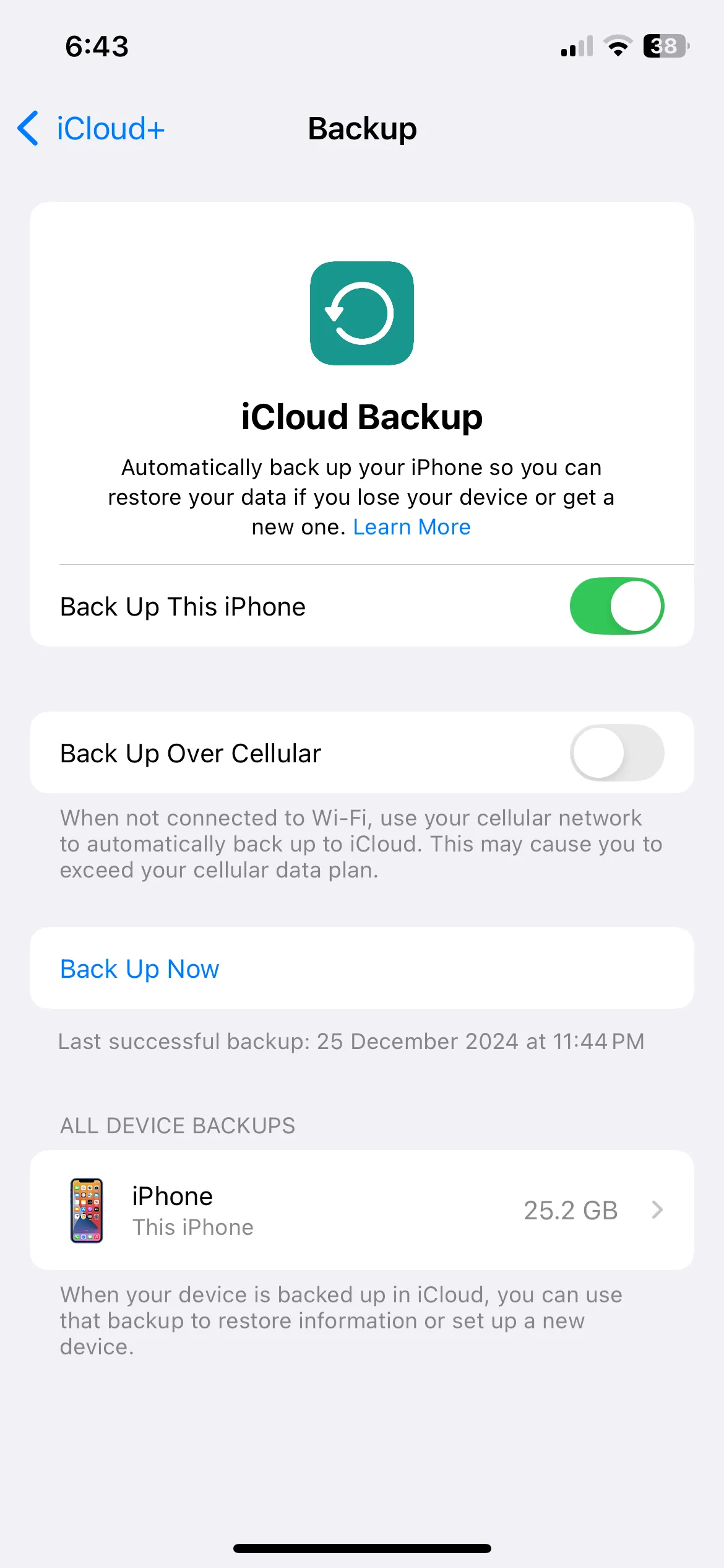 Cài đặt sao lưu iCloud trên iPhone để tắt sao lưu qua di động