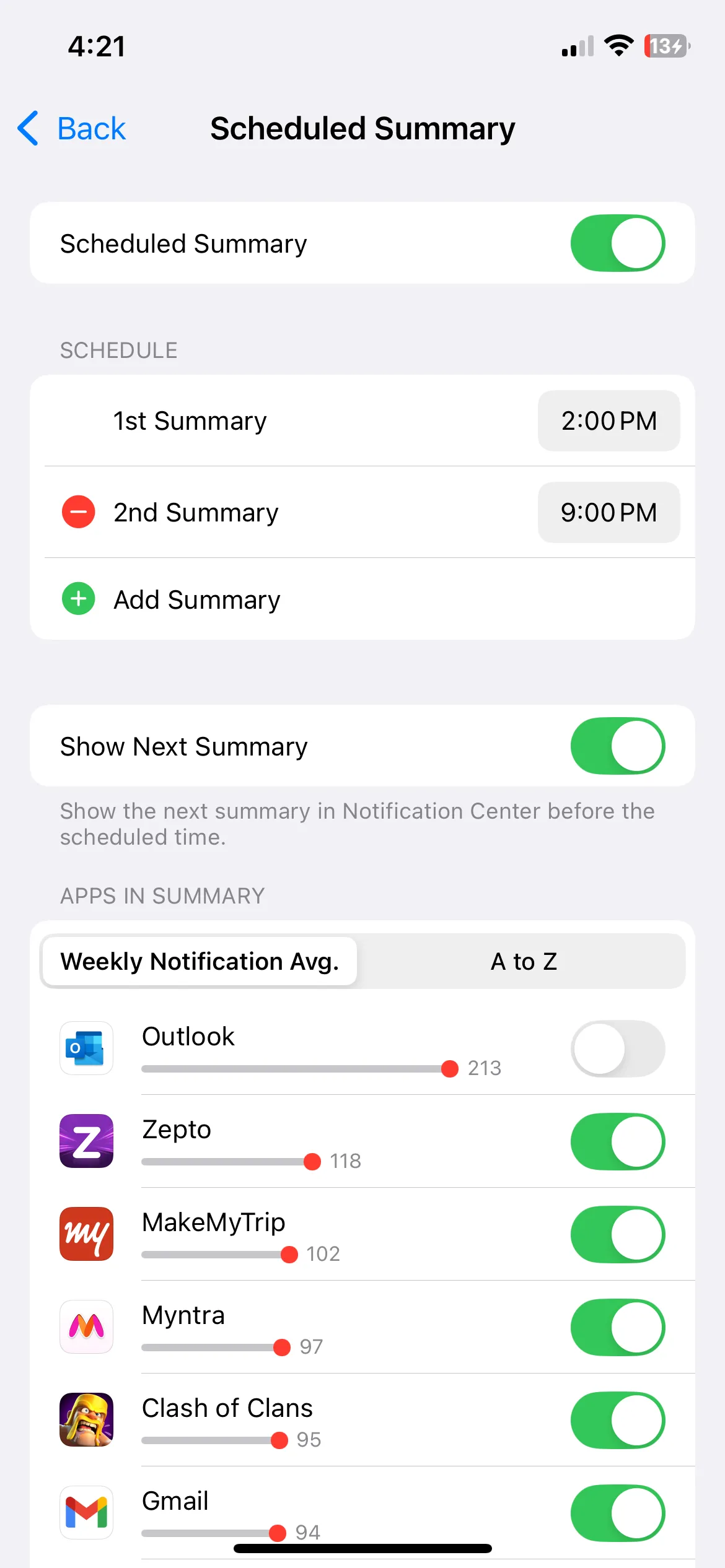 Cài đặt tính năng Tóm tắt thông báo theo lịch trên iPhone, giúp gom nhóm thông báo không khẩn cấp.