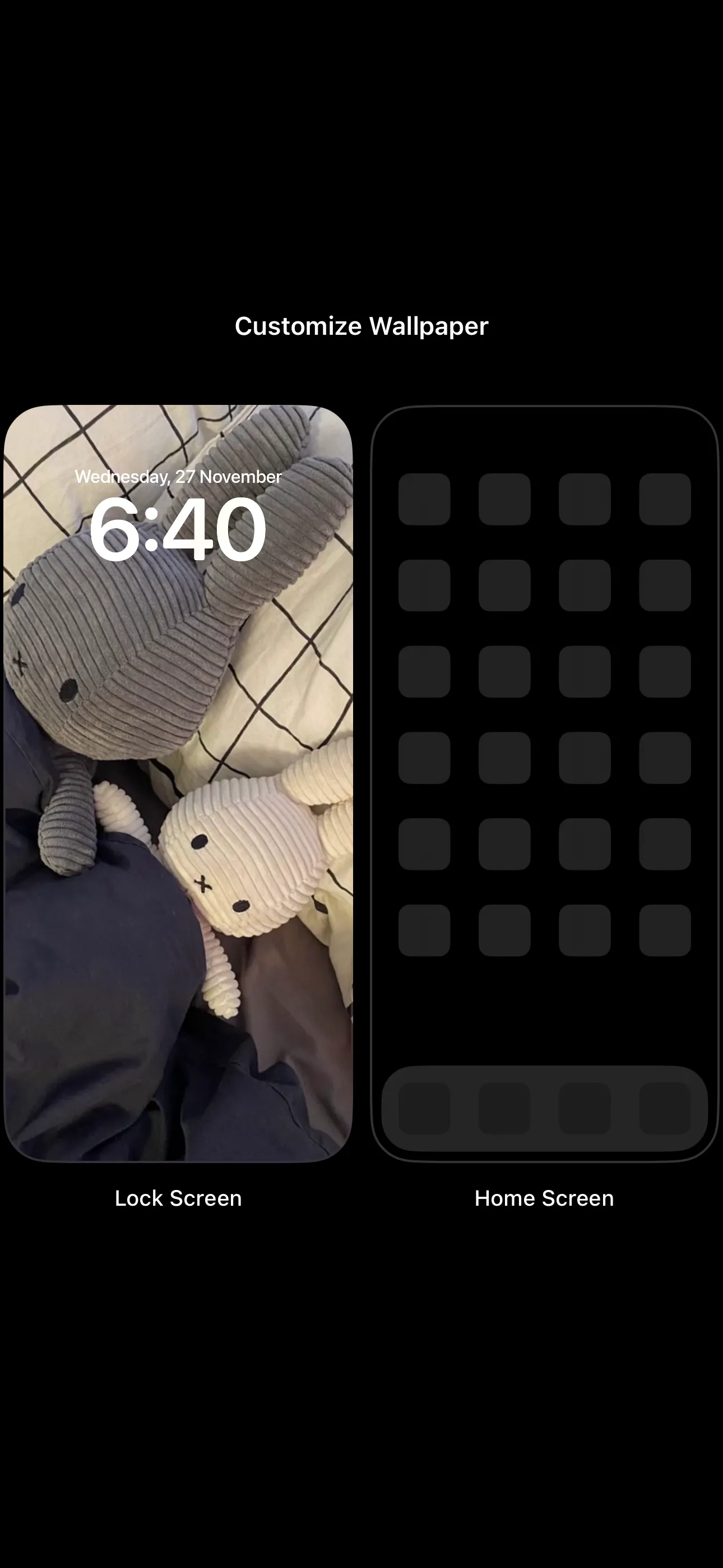 Màn hình tùy chỉnh hình nền cho Màn hình khóa và Màn hình chính trên iPhone