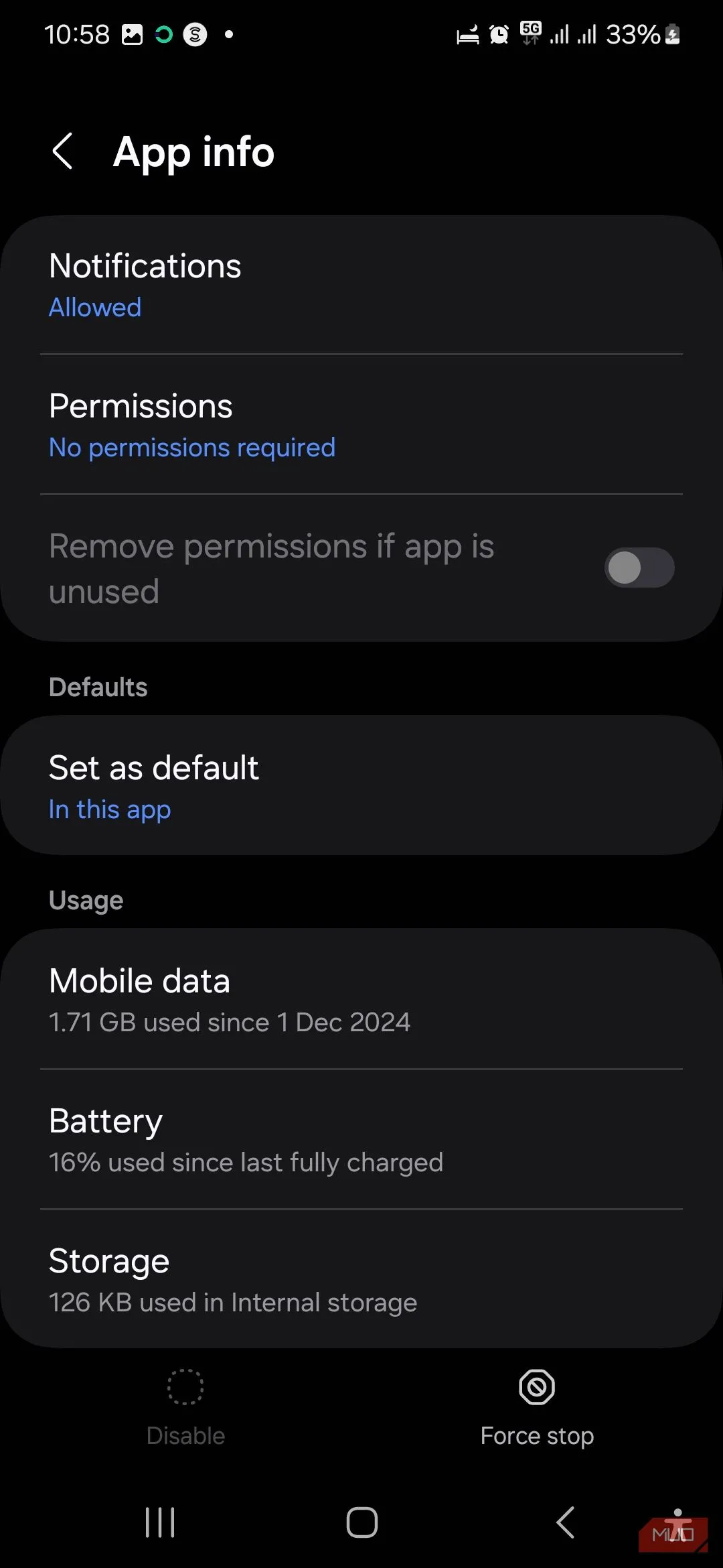 Mục Lưu trữ trong cài đặt USBSettings, chuẩn bị để xóa bộ nhớ đệm.