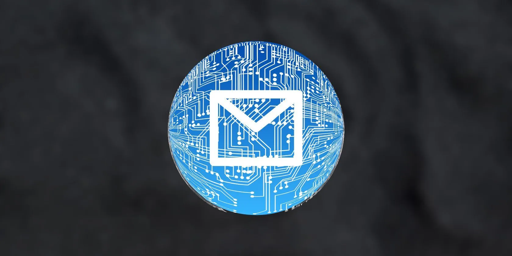 Biểu tượng email được mã hóa trên nền đen