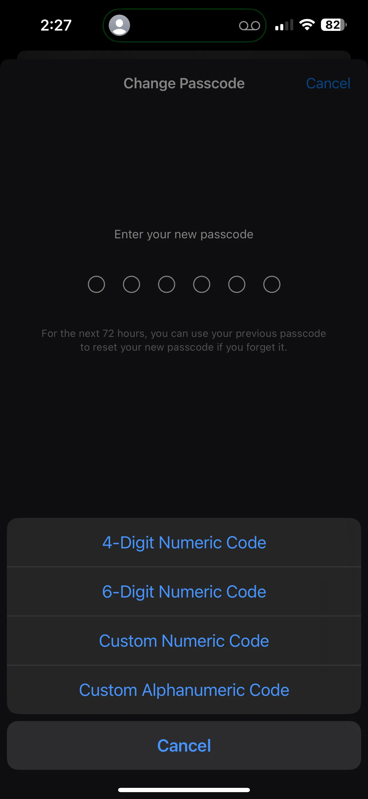 Bước thay đổi tùy chọn mật khẩu thành mã chữ số tùy chỉnh trên iPhone