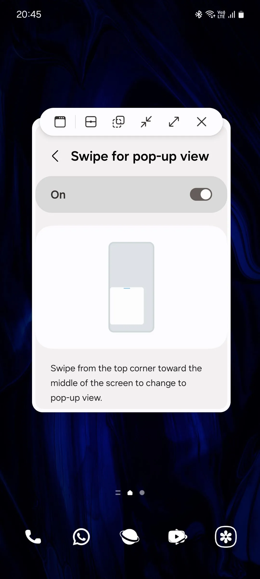 Các tùy chọn cửa sổ bật lên (Pop-up View) trên điện thoại Samsung