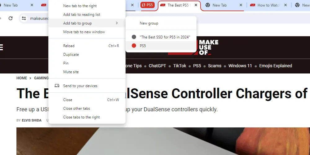 Cách thêm tab mới vào nhóm tab trong Google Chrome
