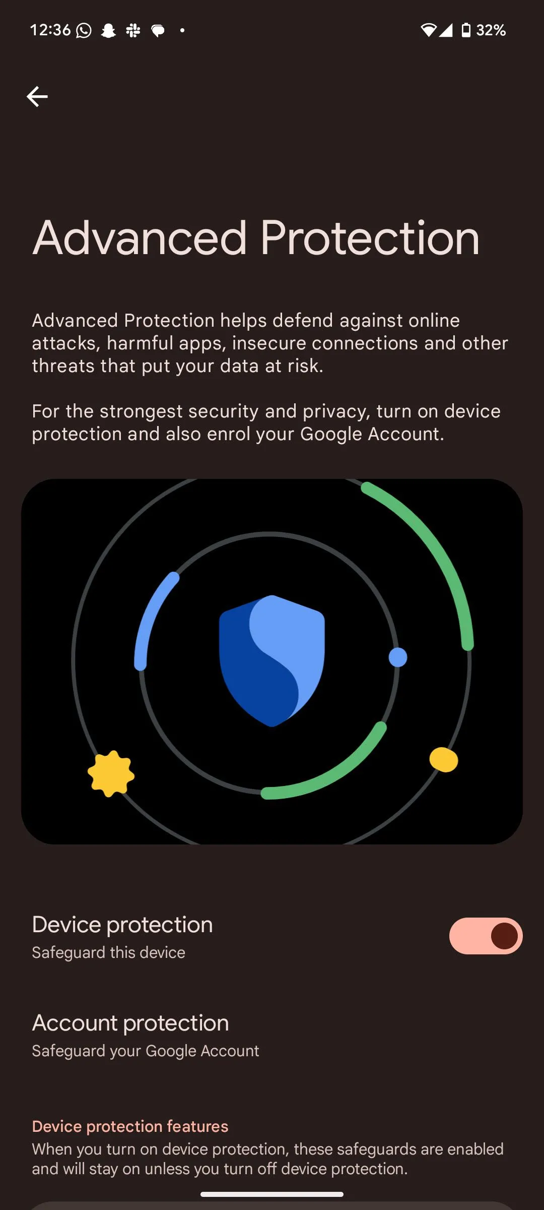 Cài đặt Bảo vệ Nâng cao (Advanced Protection) trên Android 16