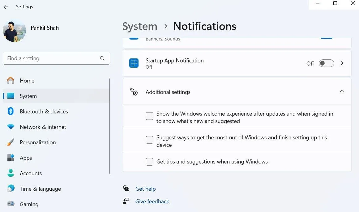 Cài đặt cảnh báo mẹo và gợi ý của Windows