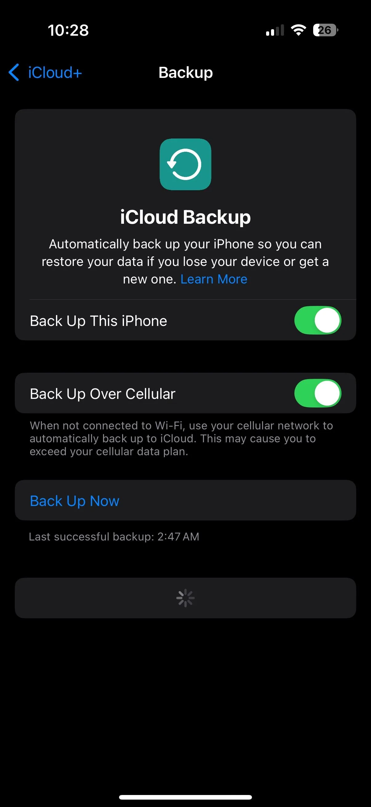 Cài đặt sao lưu iCloud qua dữ liệu di động trên iPhone, cần tắt để tiết kiệm 4G.