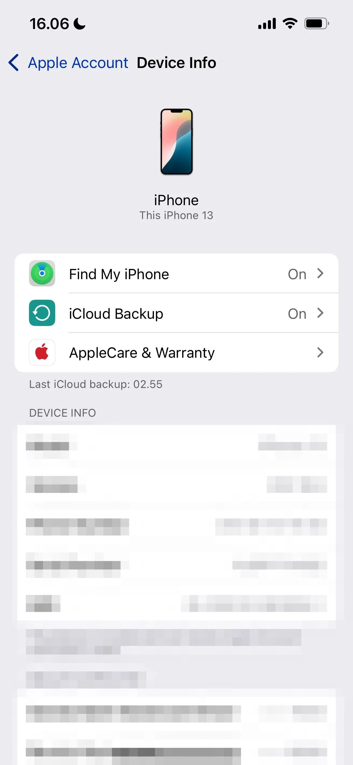 Cài đặt sao lưu iCloud trong tài khoản Apple ID trên iPhone.