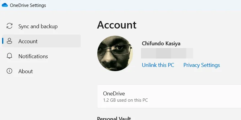 Cài đặt tài khoản OneDrive trên Windows để ngắt kết nối máy tính