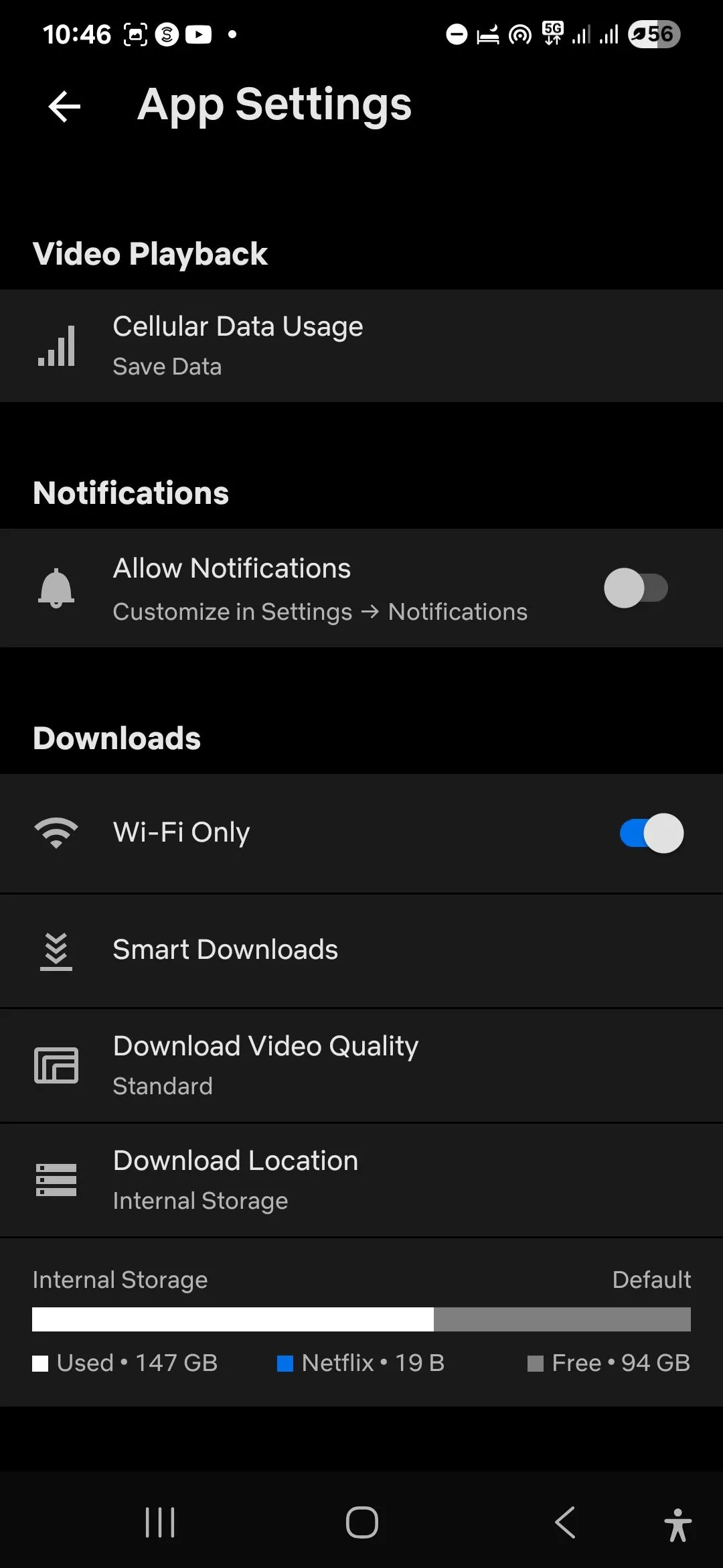 Cài đặt tải xuống trong ứng dụng Netflix trên Android, hỗ trợ xem nội dung giải trí không cần mạng