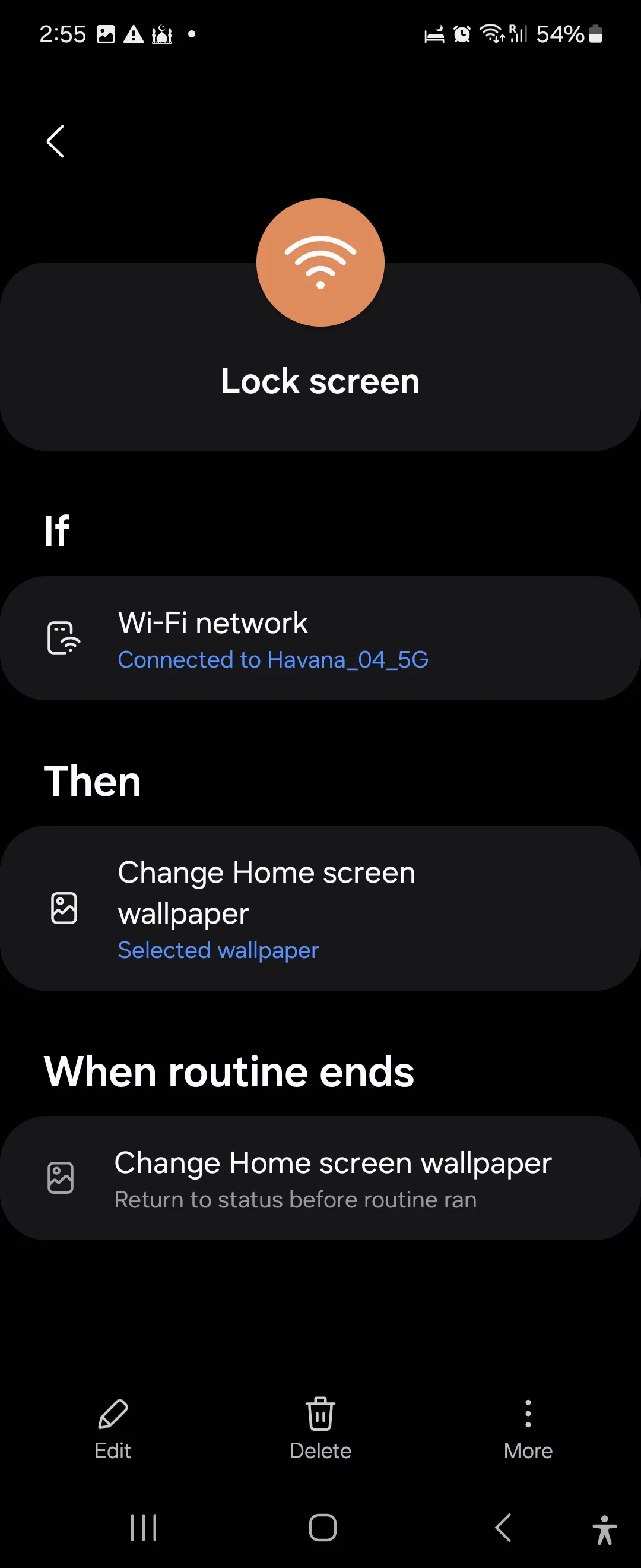 Cài đặt thói quen màn hình khóa trong ứng dụng Samsung Modes and Routines