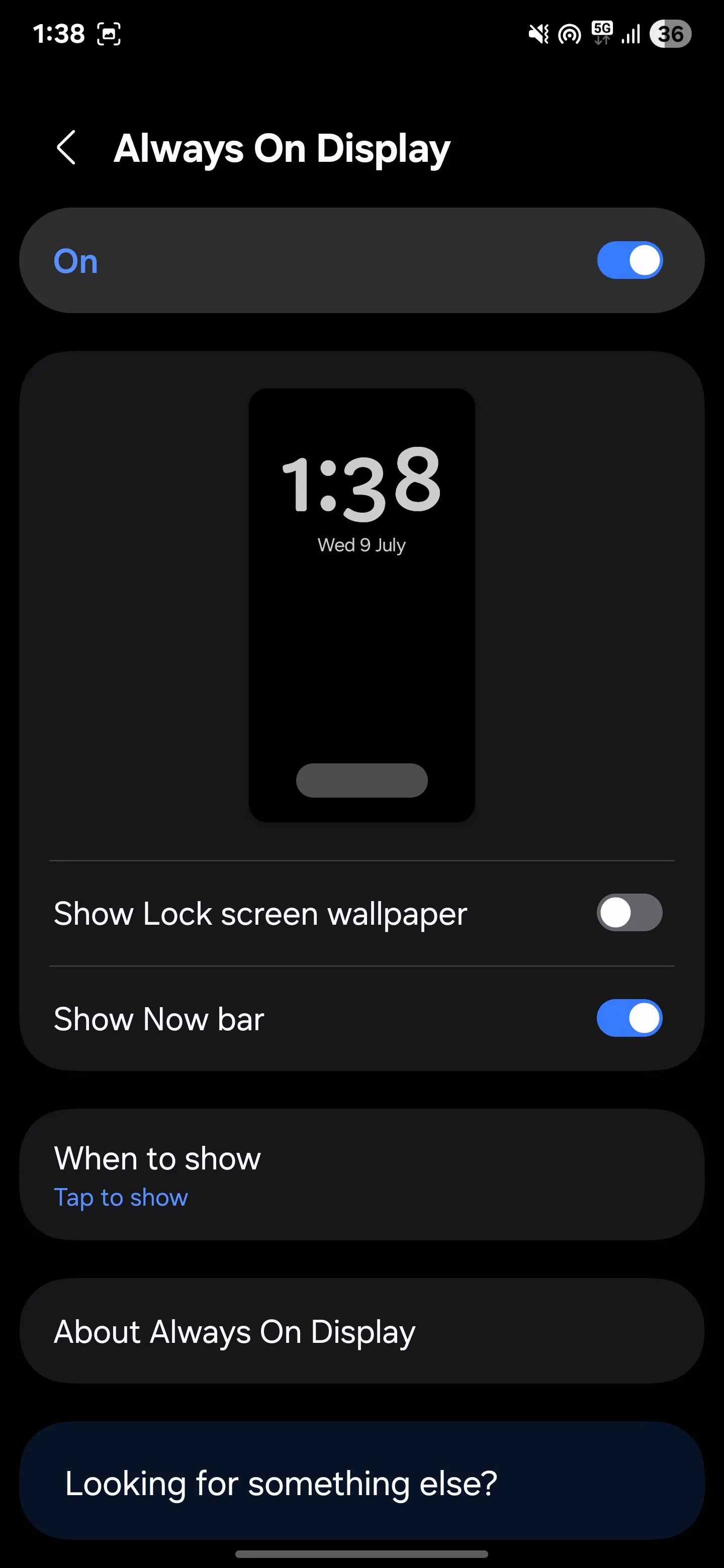 Cài đặt tùy chọn hiển thị Always On Display trên điện thoại Samsung để tối ưu pin.