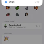Chú chó ảo trên Dynamic Island với thông tin Pixel Pals