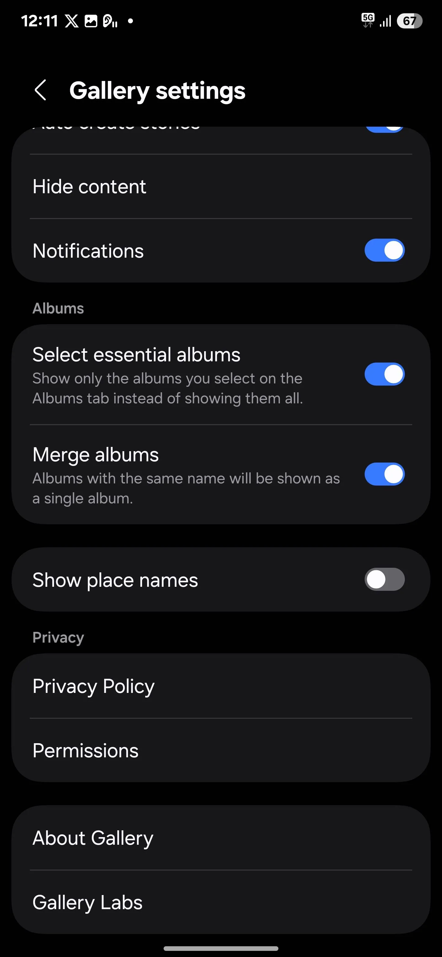 Gallery Labs đã được kích hoạt trên Samsung Galaxy