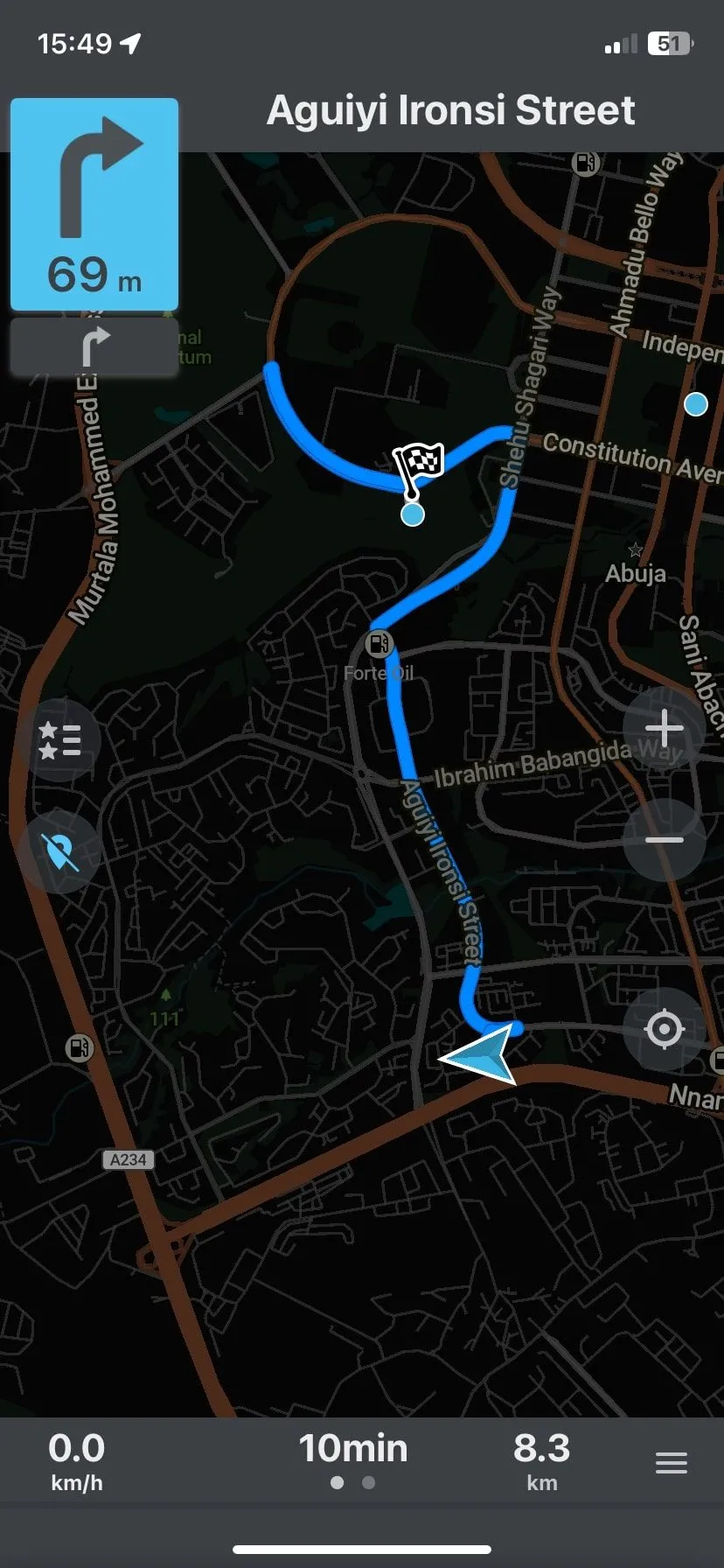 Giao diện điều hướng ngoại tuyến trên Organic Maps phù hợp cho người đi bộ và xe đạp
