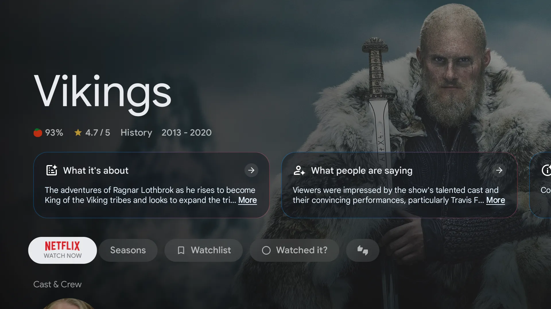 Giao diện Google TV cho phép tìm kiếm nội dung trên nhiều nền tảng một cách thông minh và tiện lợi