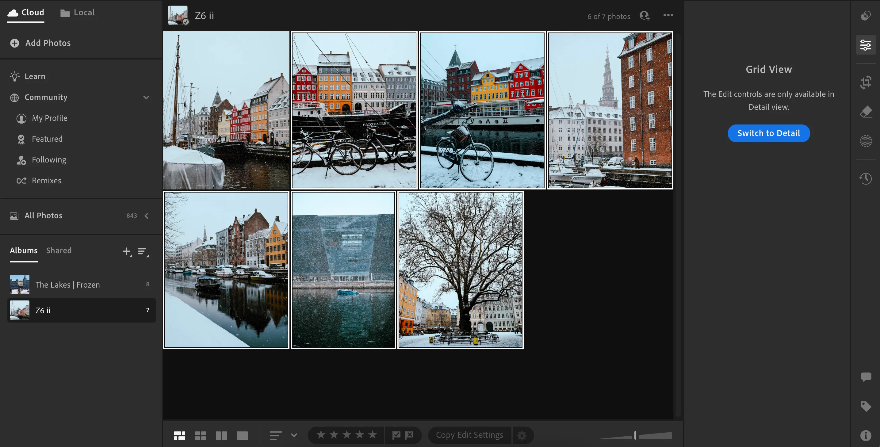 Hộp thoại tạo album mới để tổ chức ảnh trong Adobe Lightroom