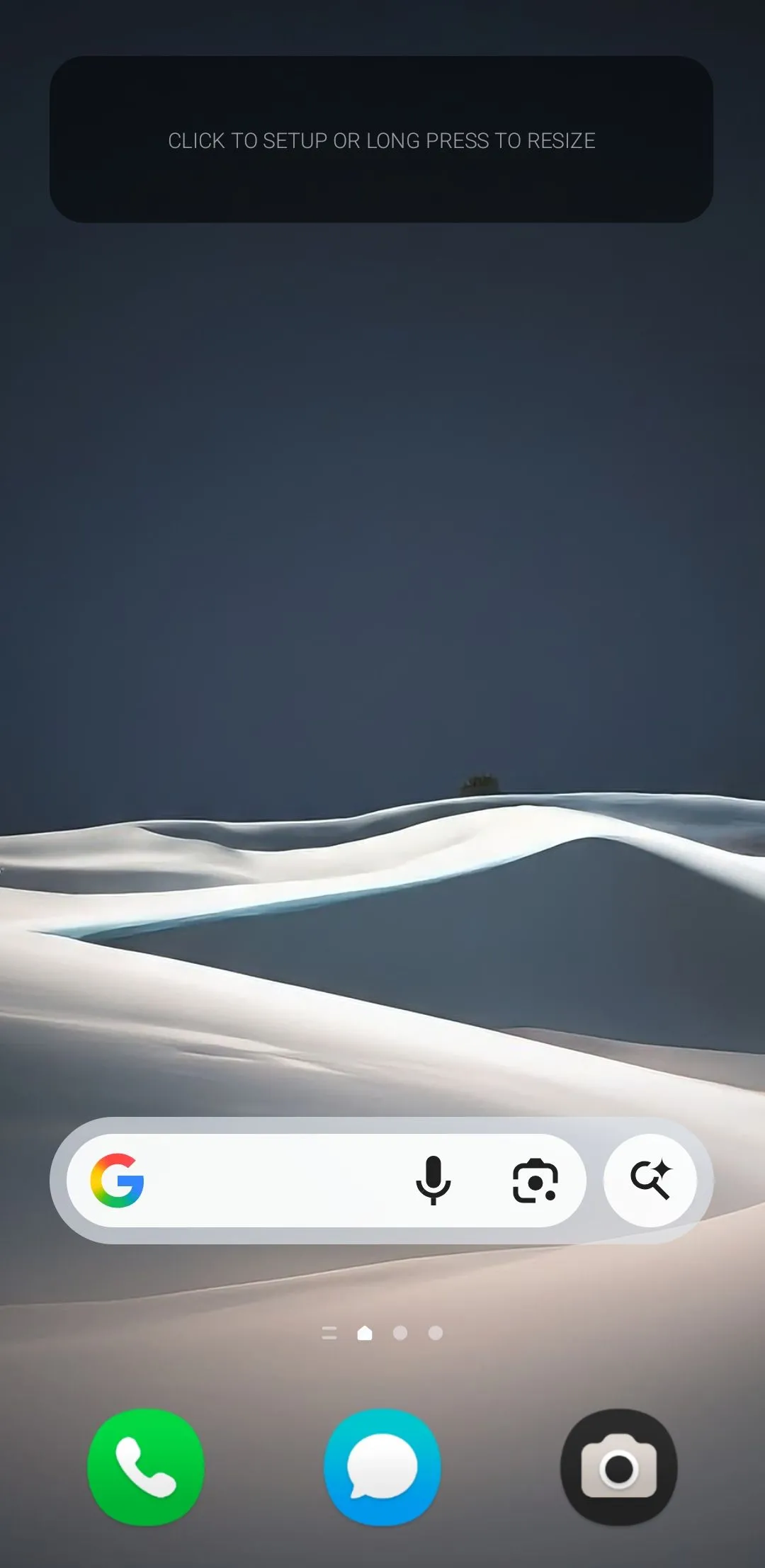 Khoảng trống widget KWGT trên màn hình chính điện thoại Samsung Galaxy.