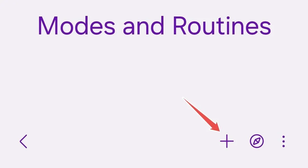 Màn hình thêm Quy trình mới trong ứng dụng Modes and Routines của Samsung