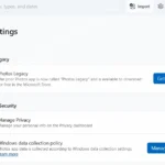 Menu cài đặt ứng dụng Ảnh trên Windows 11 hiển thị tùy chọn lấy Photos Legacy.
