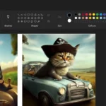 Minh họa các hình ảnh được tạo ra bằng tính năng Cocreator trong ứng dụng Paint của Copilot+ PC