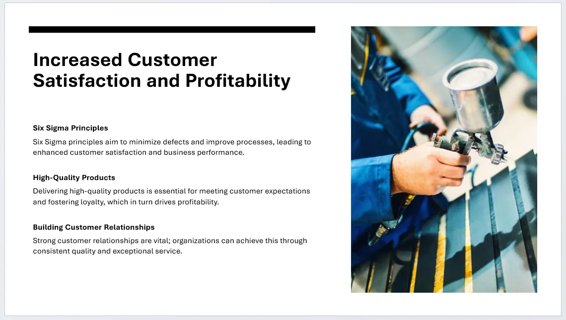 Một slide thuyết trình được thiết kế và tạo nội dung bởi Copilot trong PowerPoint