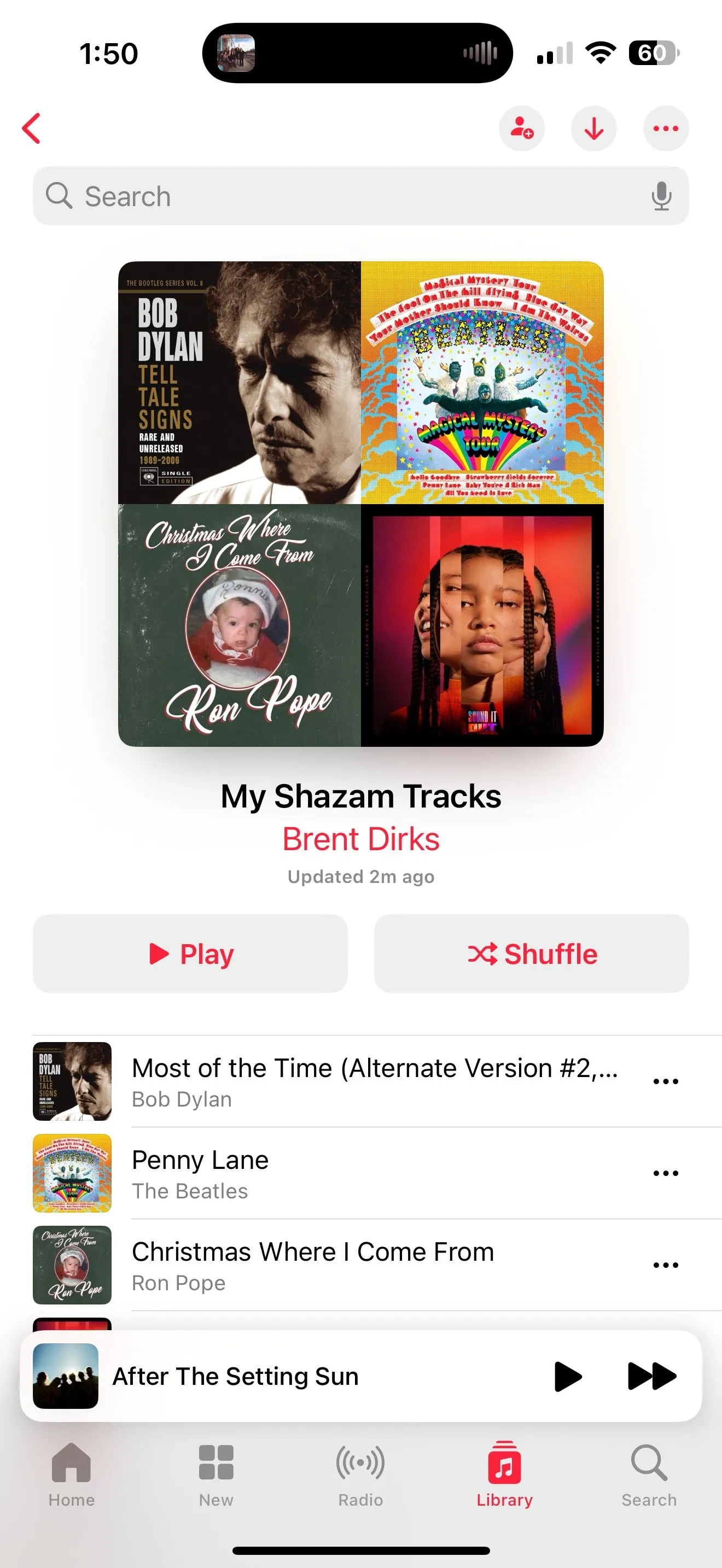 Playlist My Shazam Tracks trong ứng dụng Apple Music