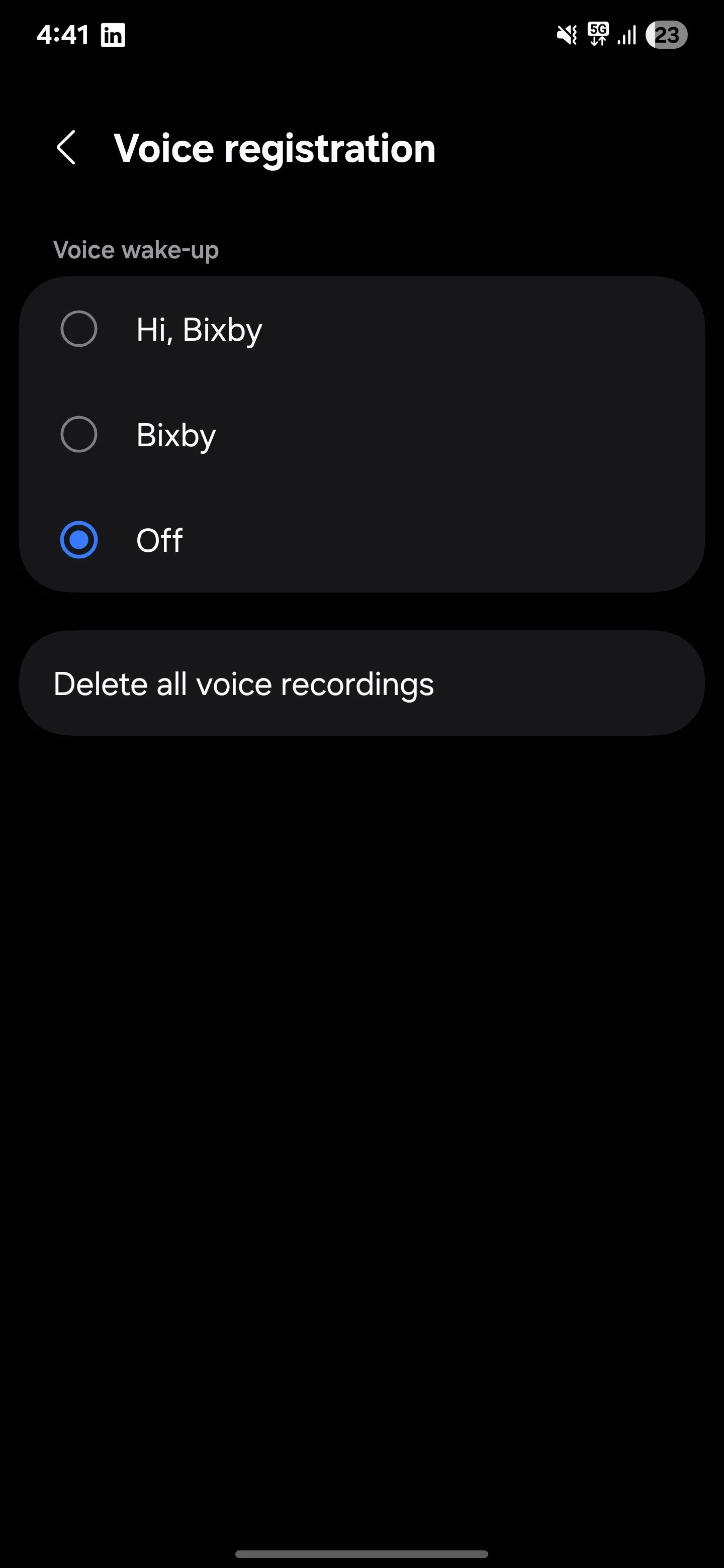 Tắt tính năng đánh thức bằng giọng nói Bixby trên Samsung để tiết kiệm pin.