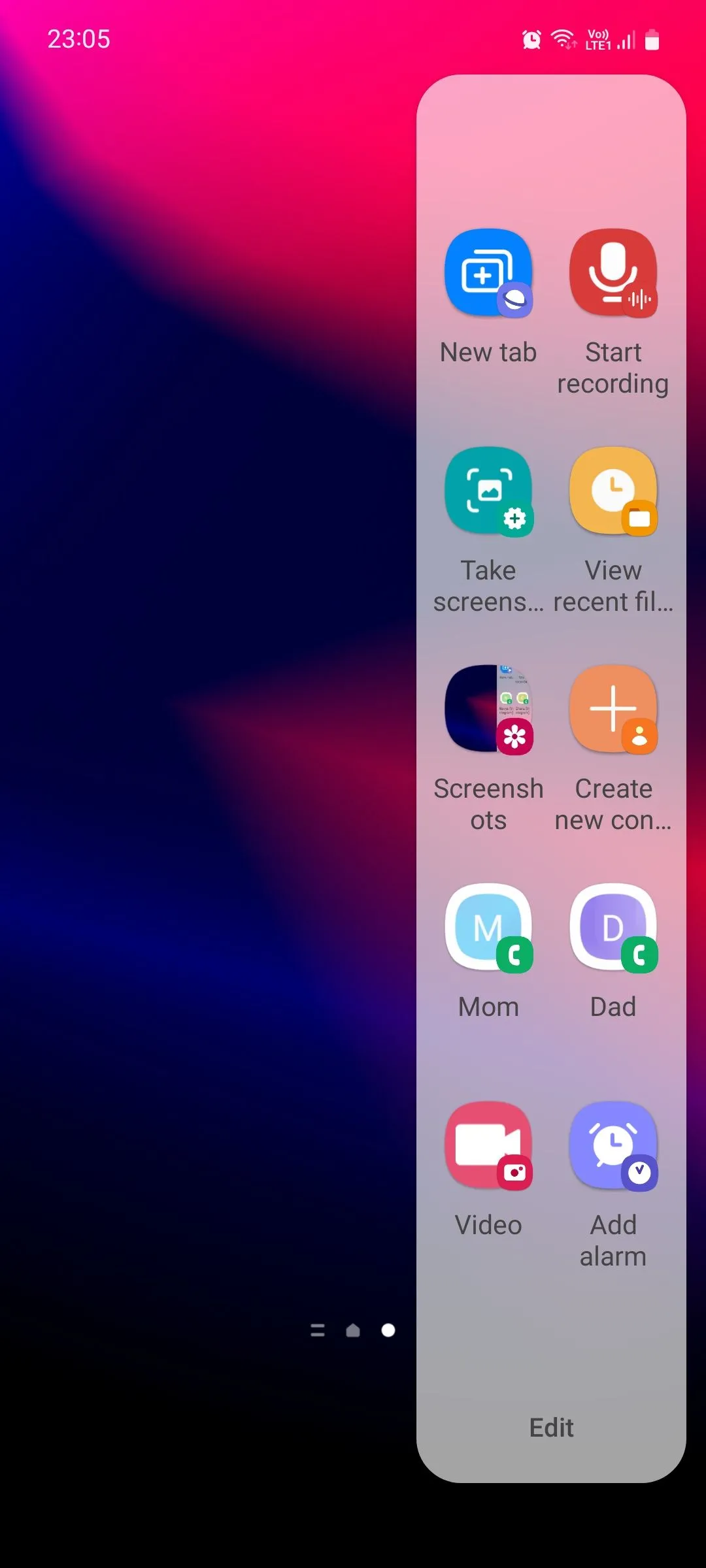 Thêm phím tắt vào bảng Tác vụ (Tasks panel) của Edge Panels trên Samsung
