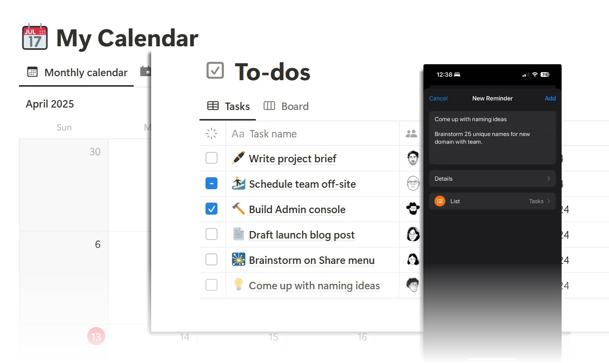 Thiết lập môi trường làm việc đơn nhiệm với Google Calendar, Notion và Apple Reminders, giúp quản lý lịch trình và nhiệm vụ tuần hiệu quả.