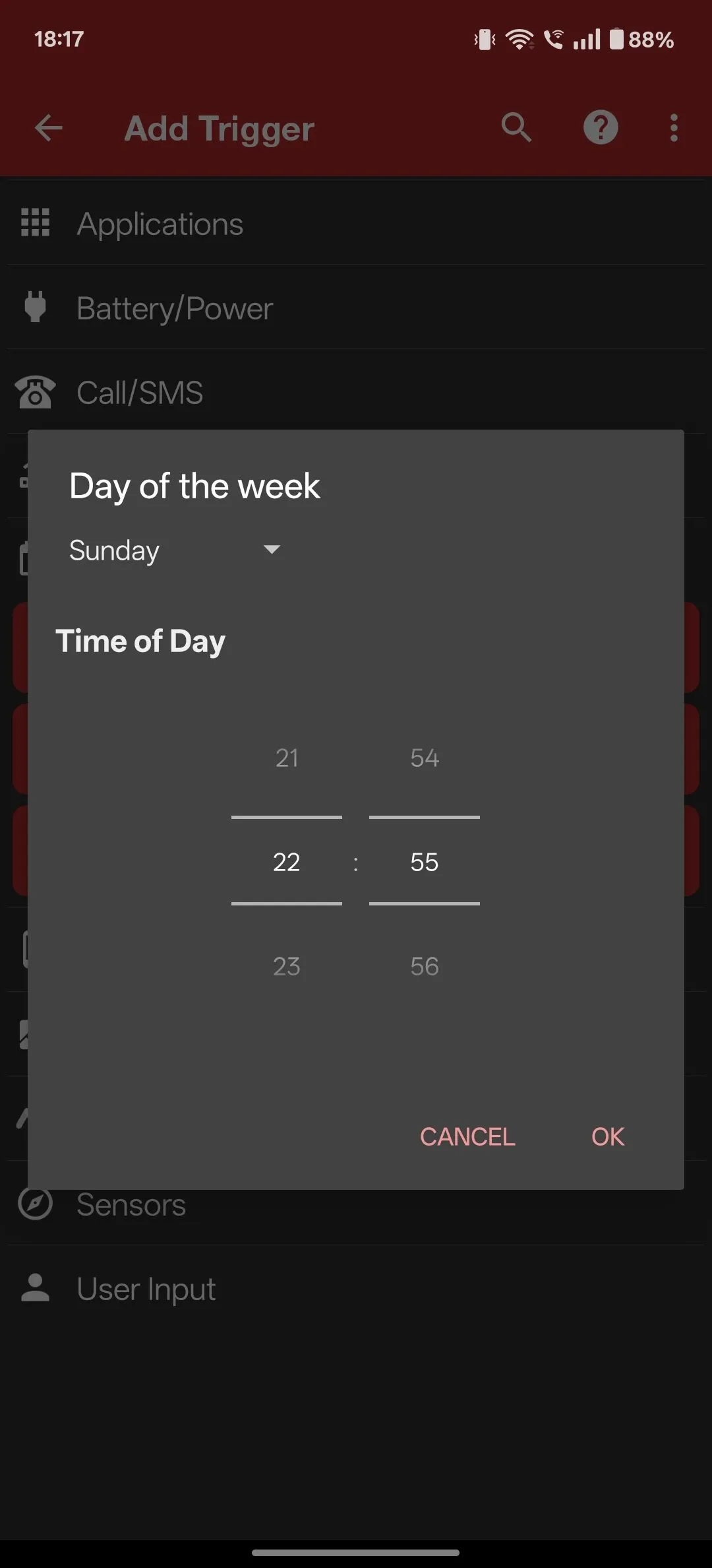 Thiết lập ngày và giờ cho bộ kích hoạt Date/Time trong MacroDroid để tự động xóa ảnh.