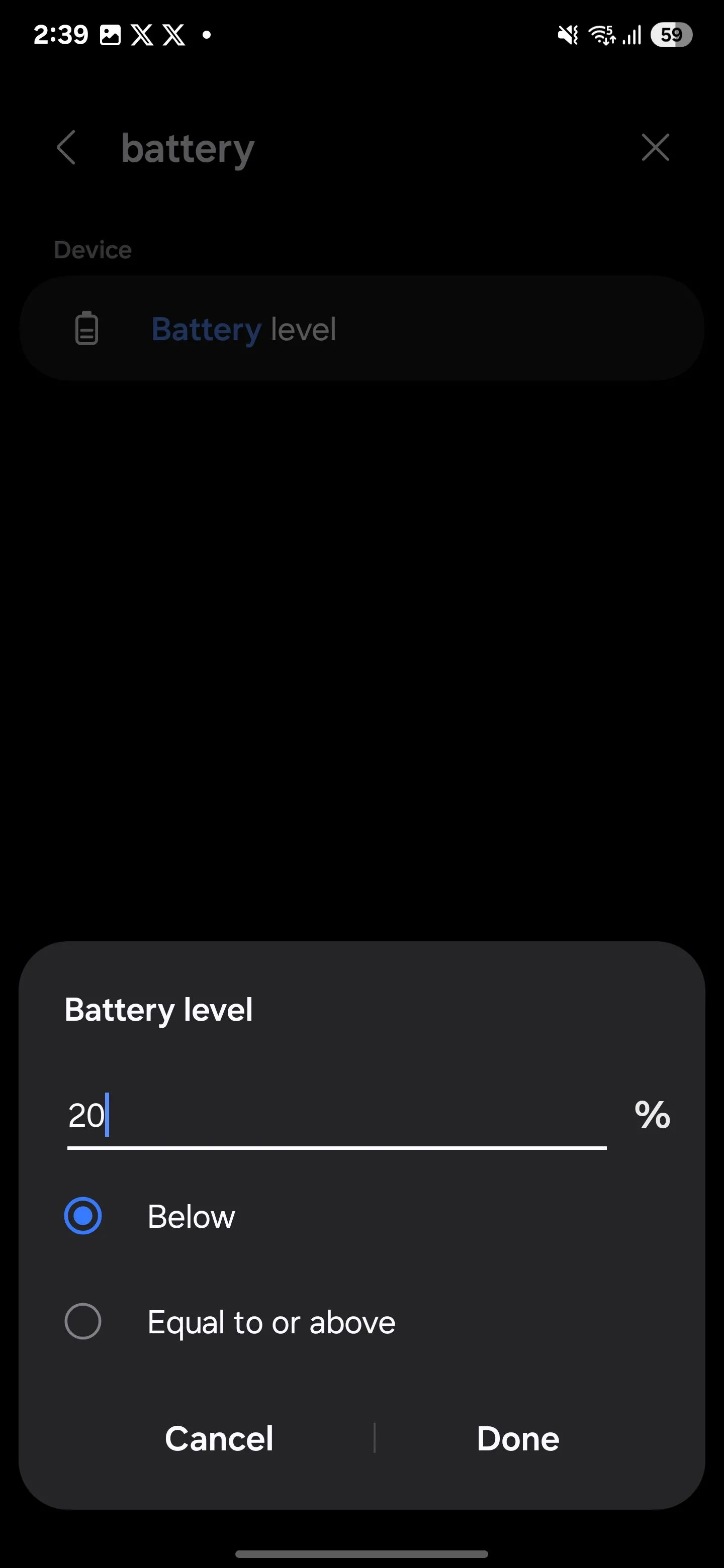 Thiết lập thông báo khi pin Samsung xuống dưới 20% trong Modes and Routines