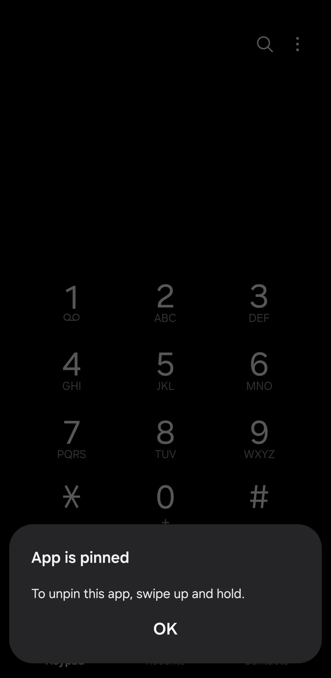 Thông báo ứng dụng đã được ghim trên Android