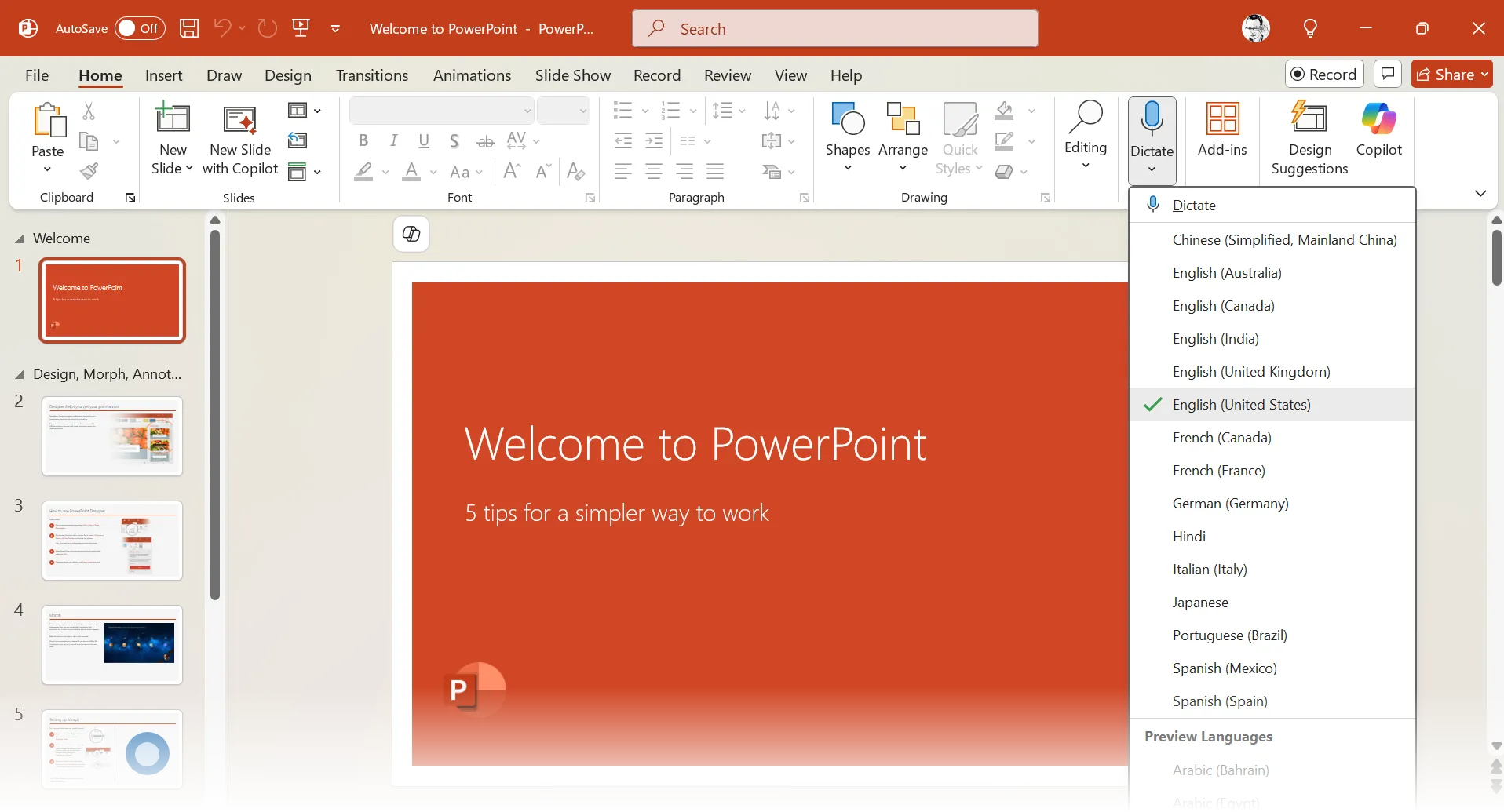 Tính năng Dictation của Microsoft Office chuyển đổi giọng nói thành văn bản trong Word