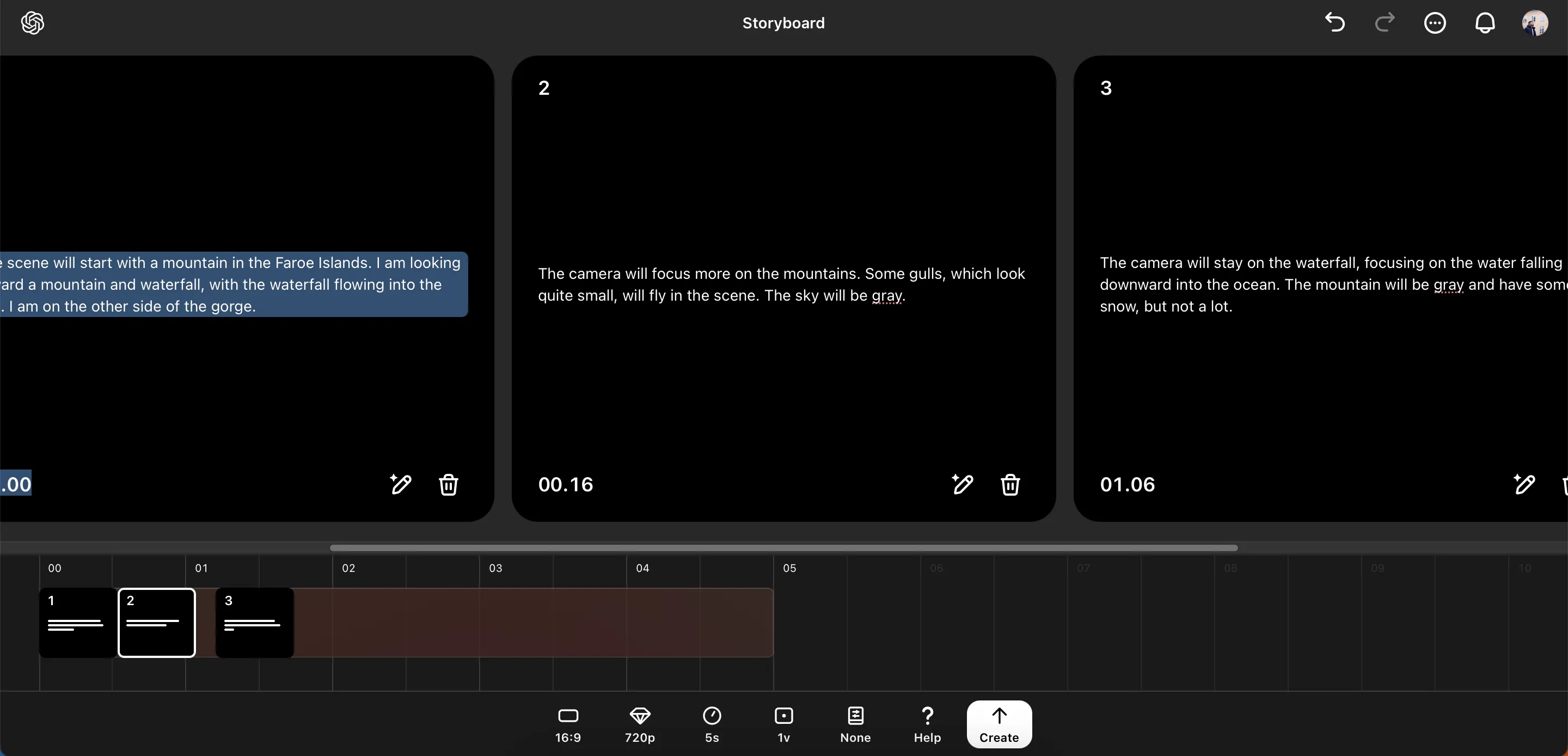 Tính năng tạo storyboard video trong ứng dụng Sora AI