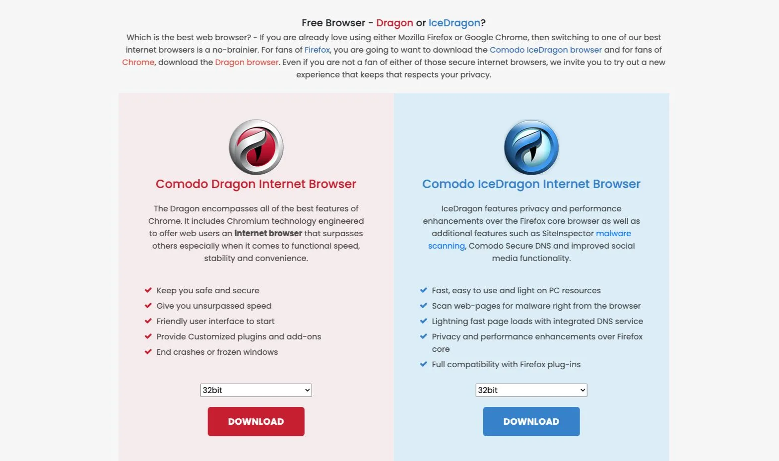 Trang chủ trình duyệt internet Comodo