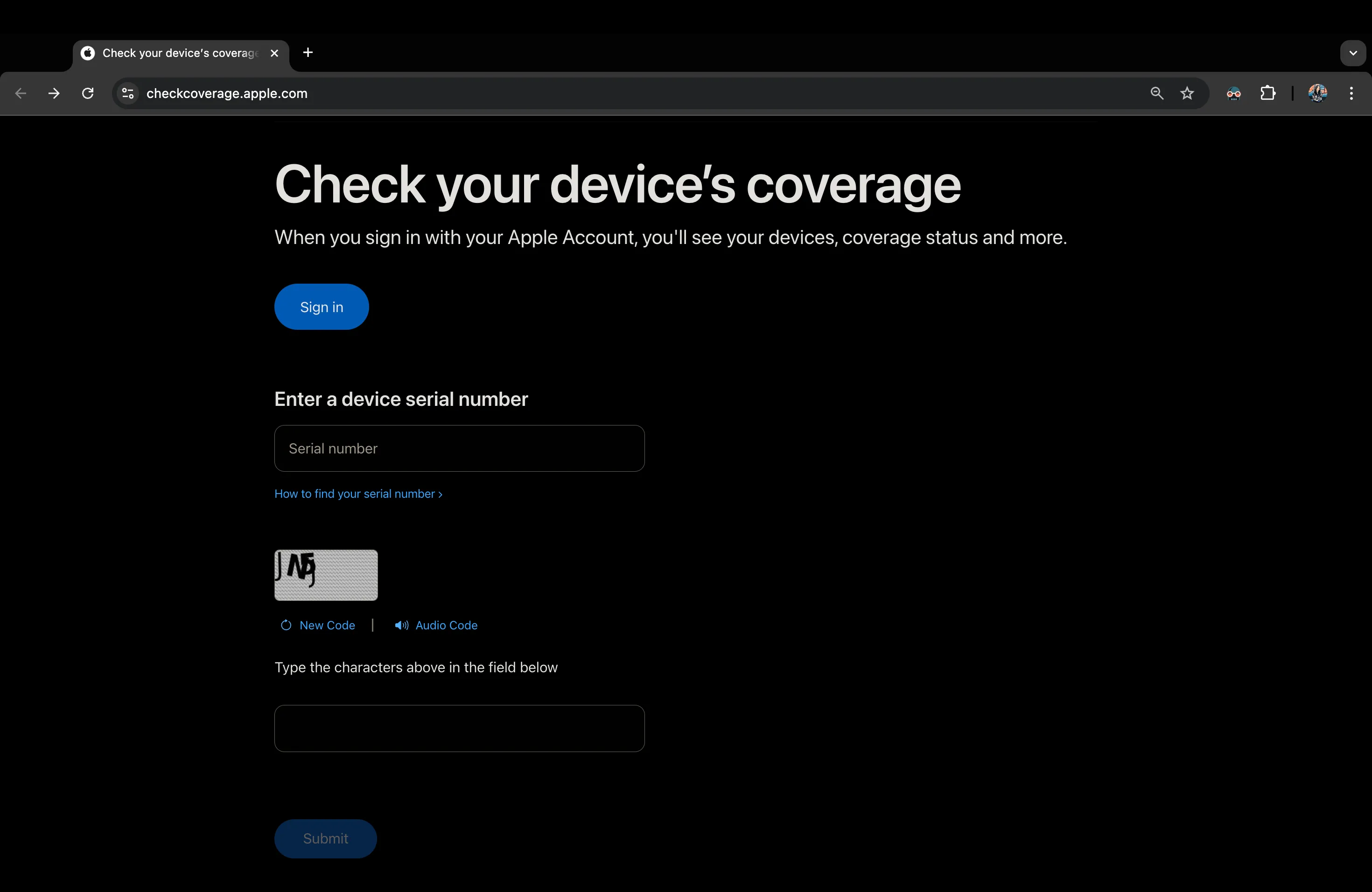Trang "Kiểm tra bảo hành và hỗ trợ của Apple" hiển thị ô nhập số serial và mã xác nhận, nơi người dùng có thể tra cứu thông tin chi tiết về đời AirPods