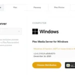 Trang tải xuống Plex Media Server cho Windows, hiển thị nút tải về.