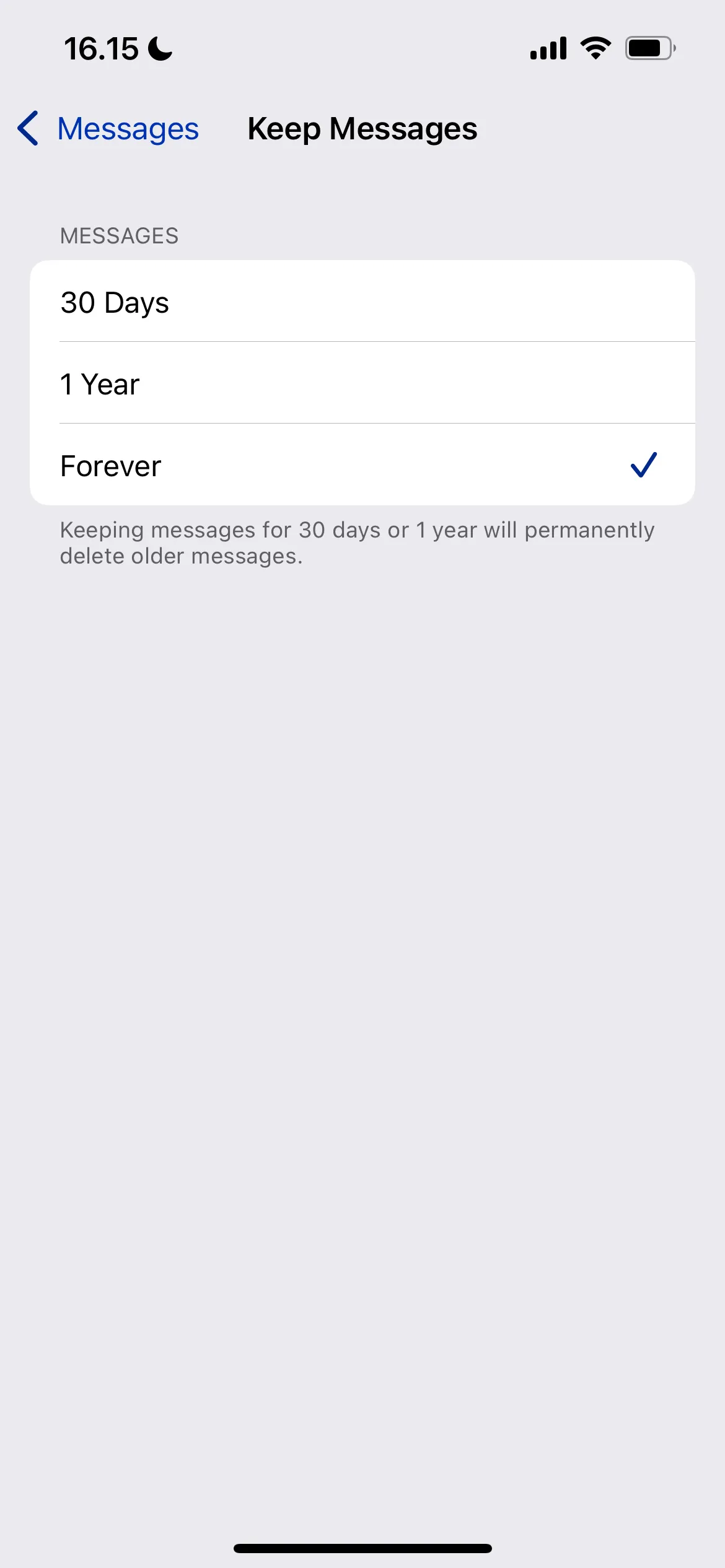 Tùy chỉnh thời gian lưu trữ tin nhắn trên iPhone để giải phóng iCloud.